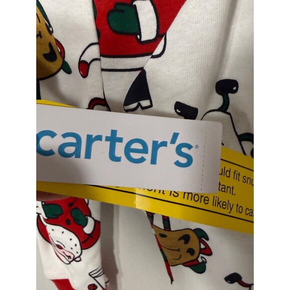 Carters 12M Christmas Holiday Pajama PJ 2pc Set Santa Milk & Cookie NWT Cotton - Picture 4 of 5